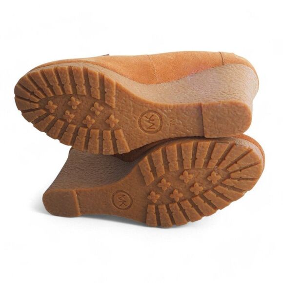 Michael Kors Rory Suede Wedge Penny Loafers Walnut Brown PW14E Women's 7M - Picture 8 of 12